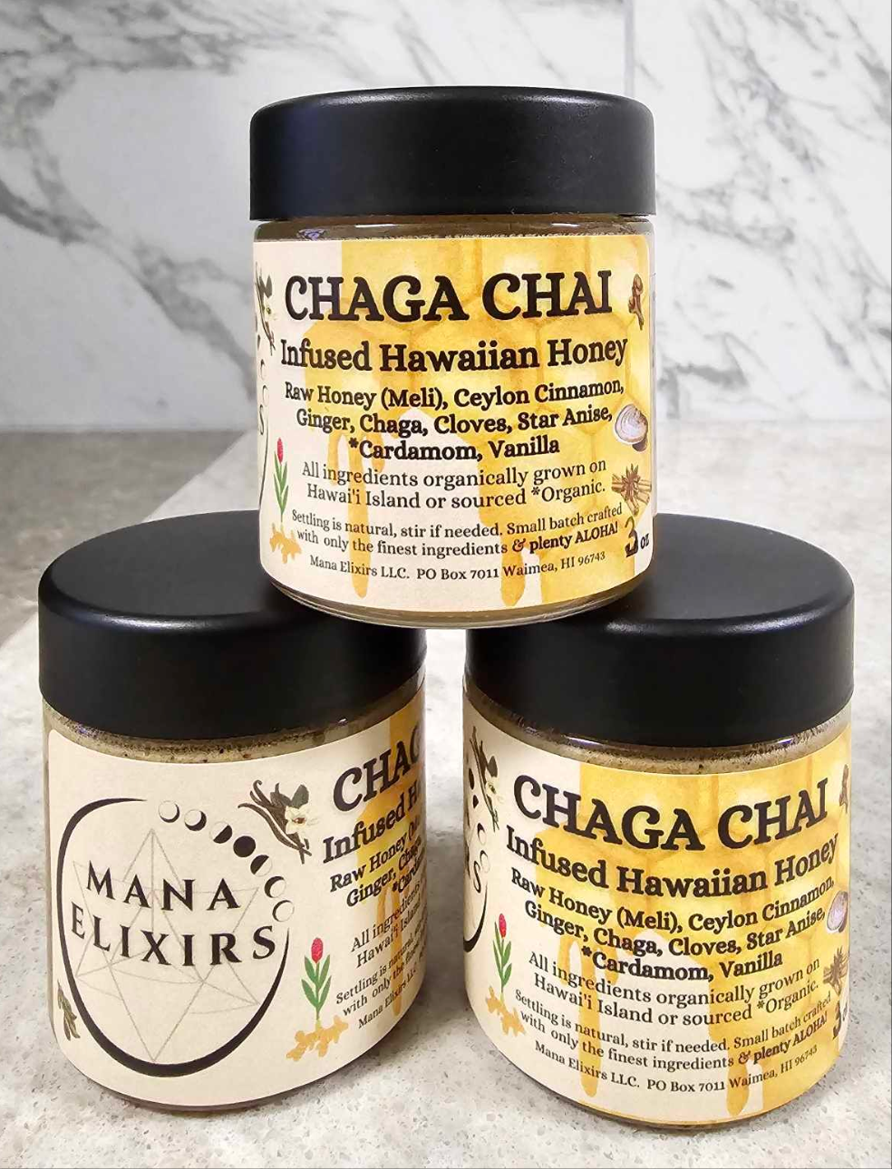 Chaga Chai whipped Hawai'i Island Honey